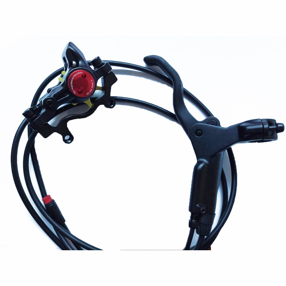 Hydraulic disc brake set for Lankeleisi T750plus electric bike, showcasing brake calipers, brake disc, and hydraulic lines.